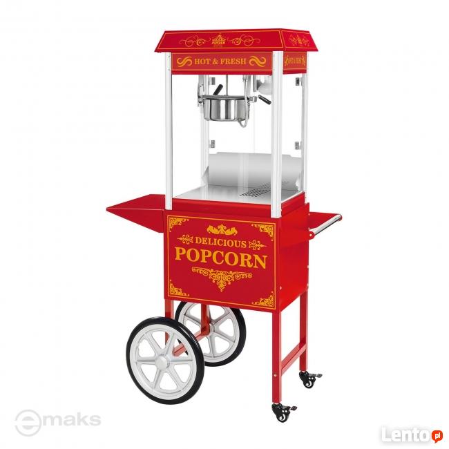 Maszyna do popcornu na kołach wózek czerwona FV