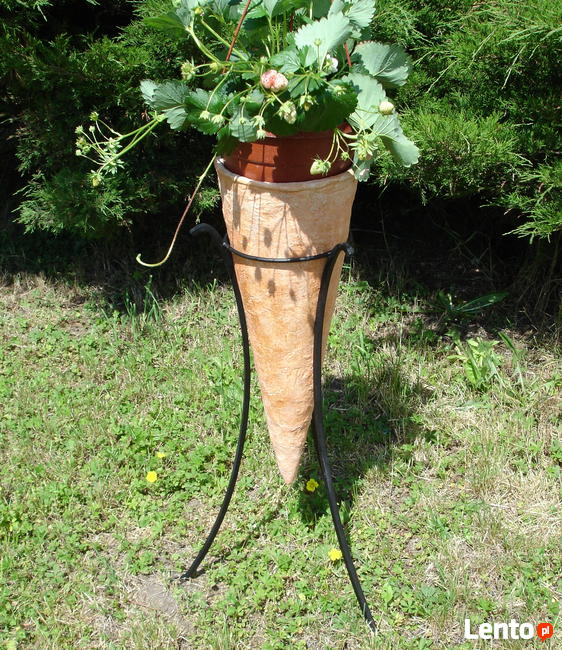 Sprzedam donicę ceramiczną + stojak od kowala wys.75 cm.