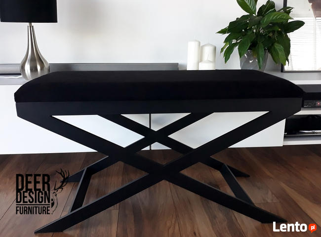 Siedzisko ławka do przedpokoju tapicerowana, ławeczka stal