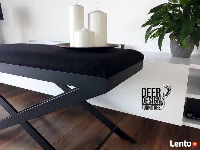 Siedzisko ławka do przedpokoju tapicerowana, ławeczka stal