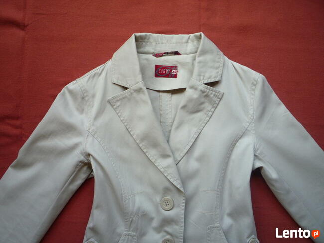 CARRY 34/XS 36/S Beżowa Marynarka Żakiet Bawełna Jak Nowa