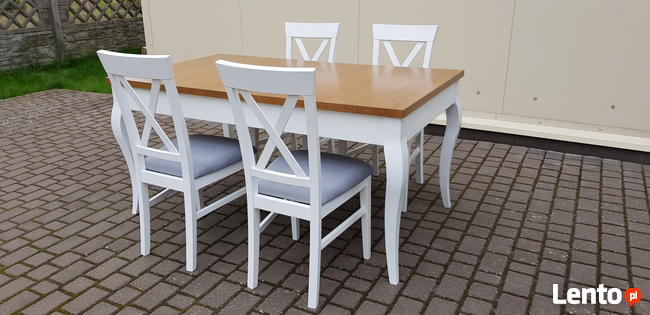 Zestaw prowansalski-stół rozkładany 140x90/210+4 krzesła