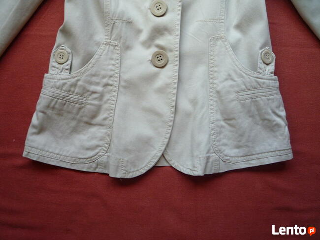 CARRY 34/XS 36/S Beżowa Marynarka Żakiet Bawełna Jak Nowa