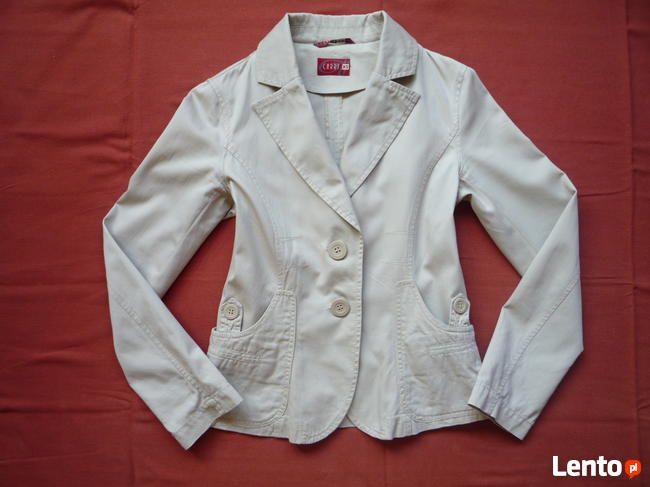 CARRY 34/XS 36/S Beżowa Marynarka Żakiet Bawełna Jak Nowa