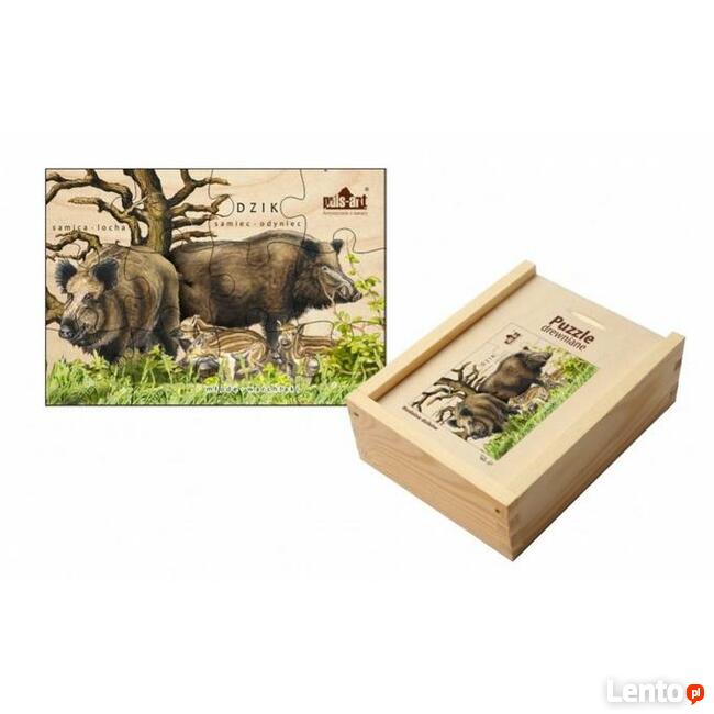 Puzzle drewniane - Rodzina dzików