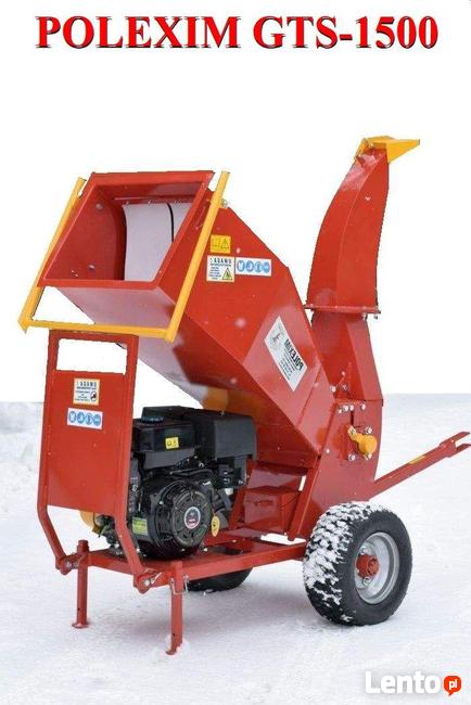 Rębak - rozdrabniacz do gałęzi z wyrzutnikiem i workownicą.