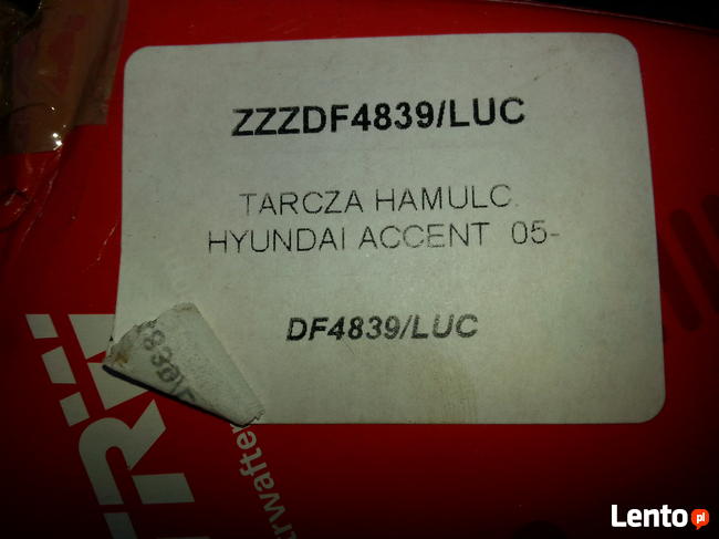 Tarcze Hamulcowe Firmy TRW DF 4939 Hyundai i 20 Kia