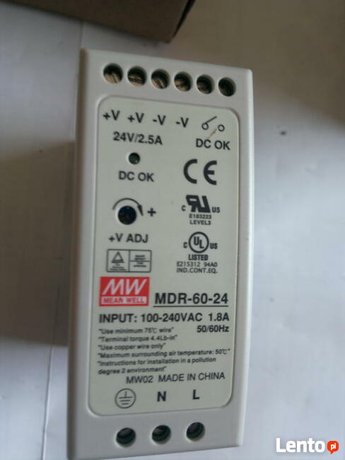 Zasilacz Mean Well MDR-60-24 - 60W 24VDC, mini, DIN TS35