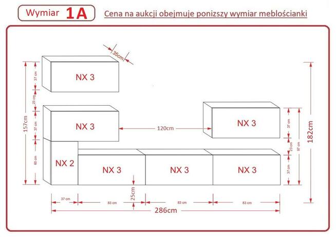 Meblościanka MANHATTAN N123 Zestaw Salon tv Mat