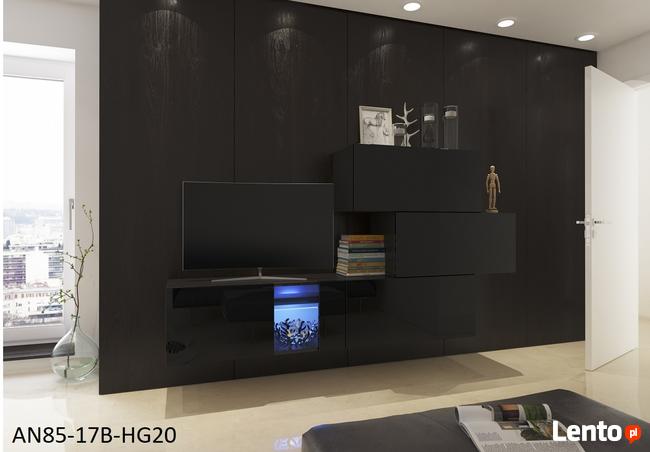 Stylowa meblościanka TROJA N85 Meble Salon Witryna LED