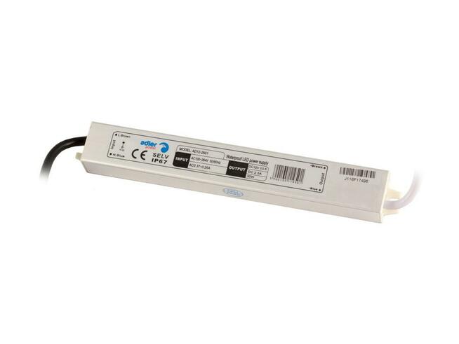 Zasilacz do taśm LED 30W IP67 SLIM 12V DC