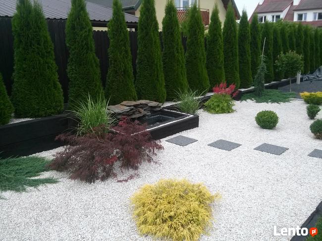 Usługi ogrodnicze trawa z rolki nawadnianie ogrodu trawnik