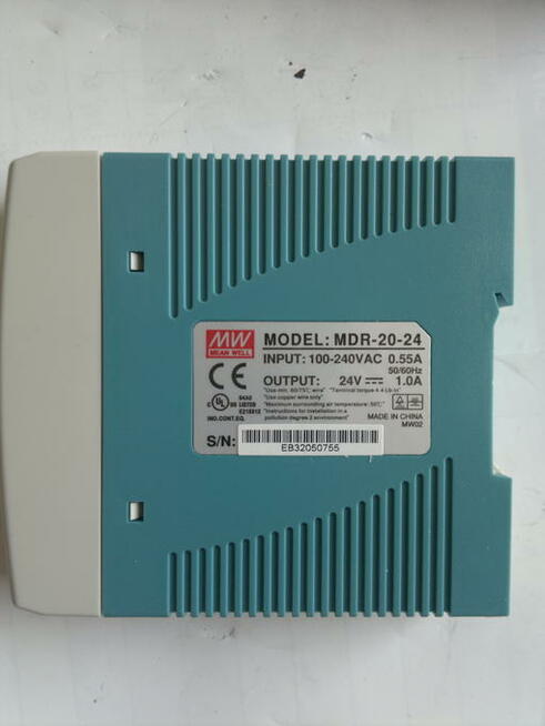 Zasilacz: impulsowy MDR-20-24 24W; 24VDC; 1A
