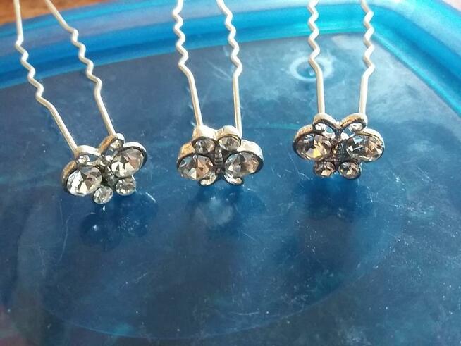 cyrkonie Kokówki szpilki ozdoby do wlosów wyprzedaż