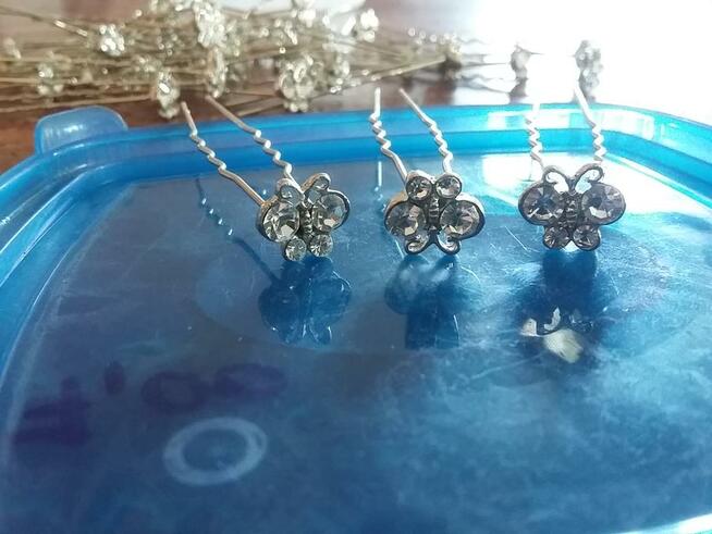 cyrkonie Kokówki szpilki ozdoby do wlosów wyprzedaż