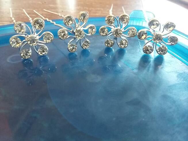 cyrkonie Kokówki szpilki ozdoby do wlosów wyprzedaż