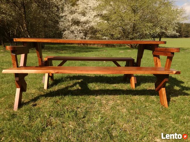 Okazja! Ławka ogrodowa, ławka rozkładana, 2w1, ławko-stół