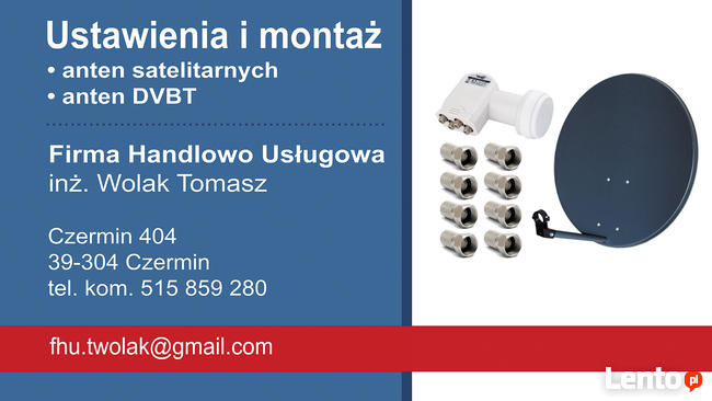 Ustawianie anten satelitarnych i DVB-T. Montaż TV na ścianie