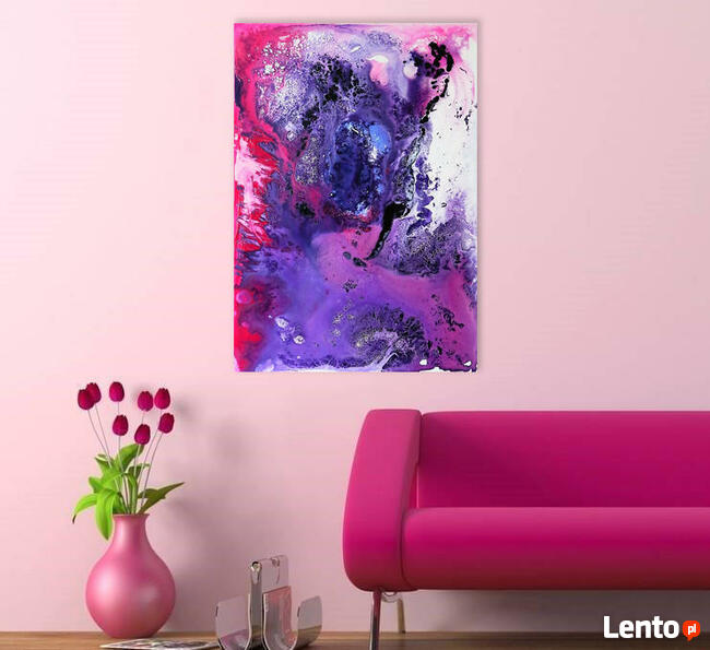 "WEWNĄTRZ RÓŻOWEJ MGŁAWICY" abstrakcja obraz 100x70cm