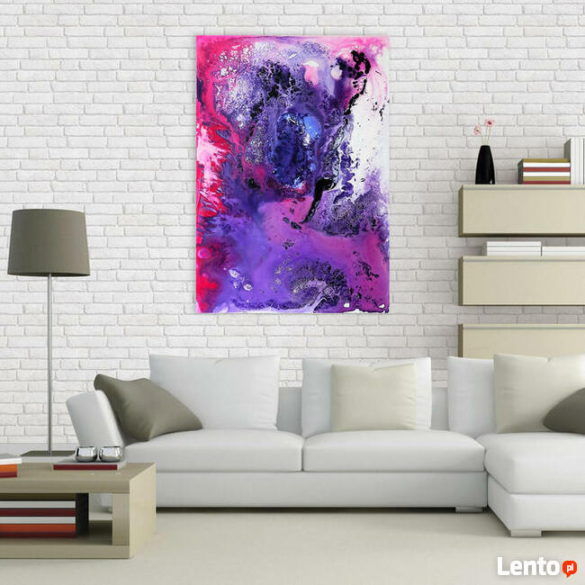 "WEWNĄTRZ RÓŻOWEJ MGŁAWICY" abstrakcja obraz 100x70cm