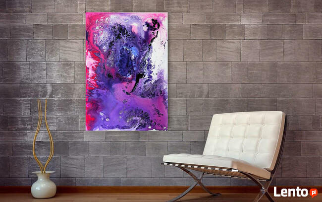 "WEWNĄTRZ RÓŻOWEJ MGŁAWICY" abstrakcja obraz 100x70cm