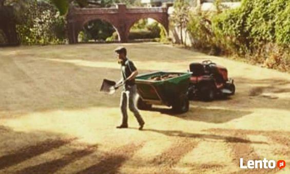 Zakładanie ODNAWIANIE ogrodu trawa z rolki.