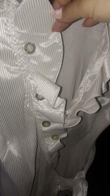 Bluzka z żabotem 42 biała