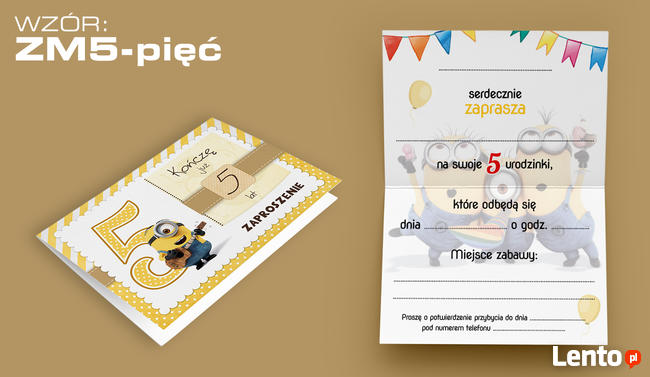 ZAPROSZENIA na URODZINY dla dziecka 2 3 4 5 6 7 lat (ZM)