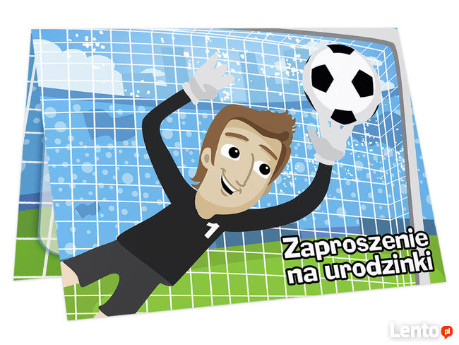 ZAPROSZENIA na URODZINY dla dziecka +koperta (ZU-bramkarz)