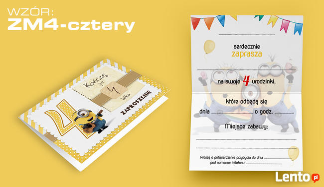 ZAPROSZENIA na URODZINY dla dziecka 2 3 4 5 6 7 lat (ZM)