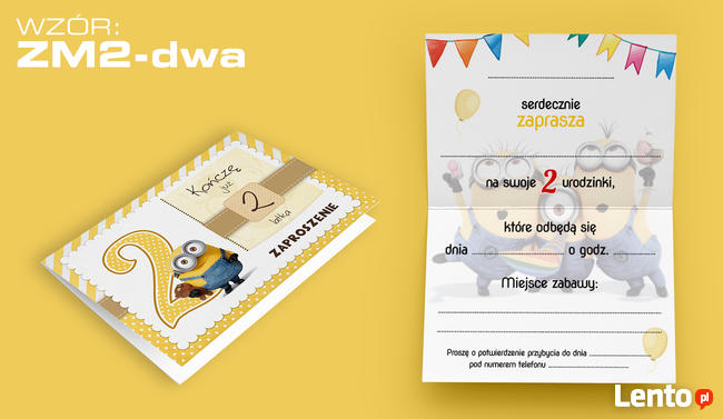 ZAPROSZENIA na URODZINY dla dziecka 2 3 4 5 6 7 lat (ZM)