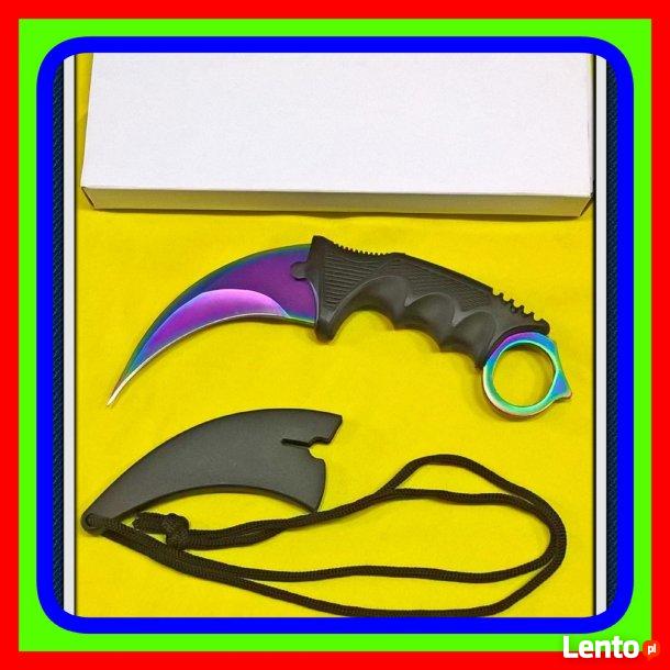 JB Noz Karambit Taktyczny Nóż(Tęczowy) Bojowy w Kabura
