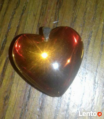 wisiorek serce kryształ tytanowy srebro 925