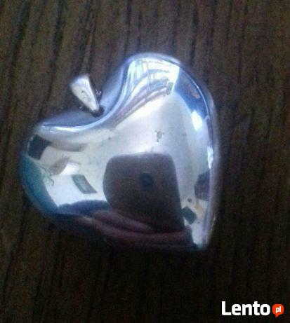 wisiorek serce kryształ tytanowy srebro 925