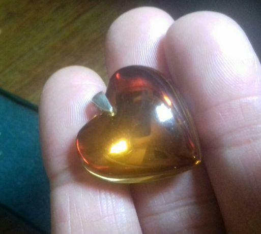 wisiorek serce kryształ tytanowy srebro 925