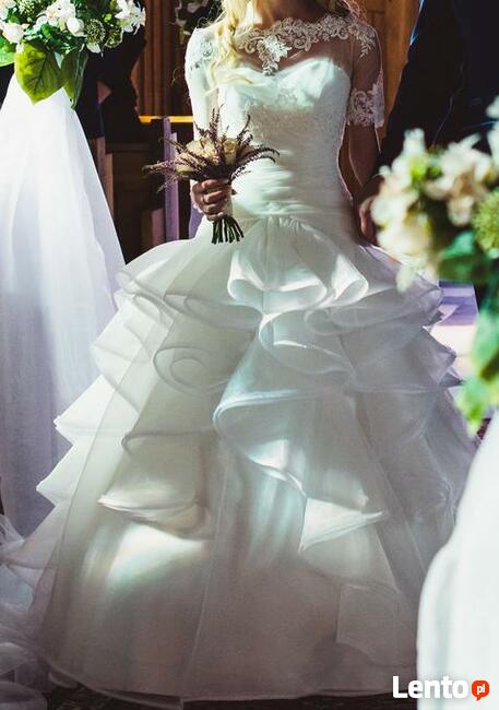 Suknia Ślubna - Tulipan Falbany 34/36