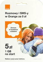 Starter Orange 5 zł Karta SIM Card Prepaid Orange YES 50 GB