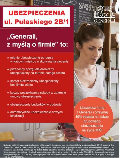 Generali i Proama Mielec, ul. PUŁASKIEGO 2B/1 Ubezpieczenia