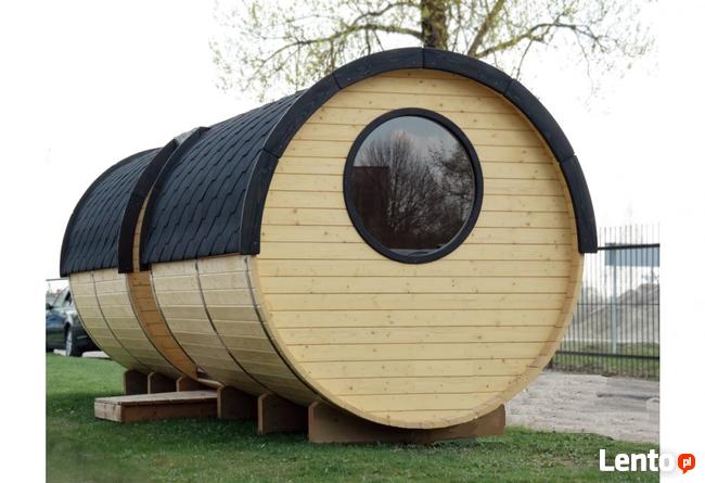 SAUNA beczka ogrodowa Z WEJŚCIEM BOCZNYM Ø2.2m x 6,0 m