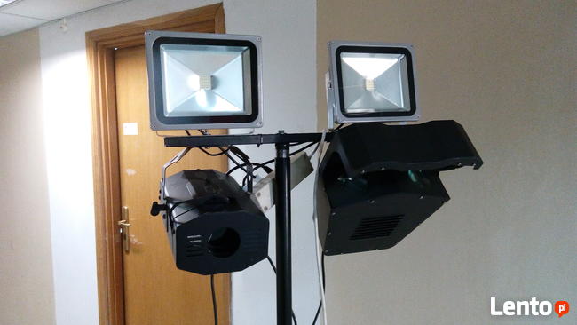 Efekty dyskotekowe LED, oświetlenie zestaw na statyw, POLECAM!