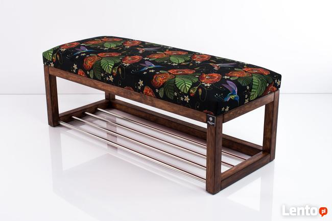 Ławeczka Pufa Tapicerowana Siedzisko Gładkie