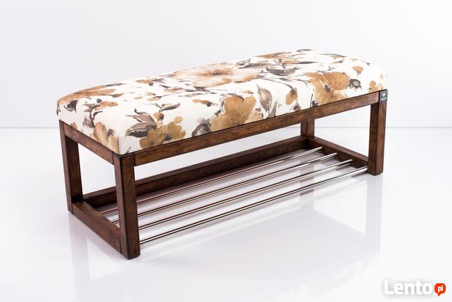 Ławeczka Pufa Tapicerowana Siedzisko Gładkie