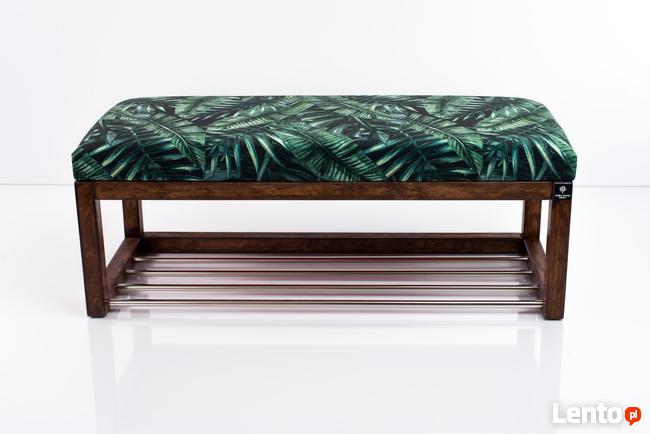Ławeczka Tapicerowana Siedzisko Gładkie Liście Tropikalny