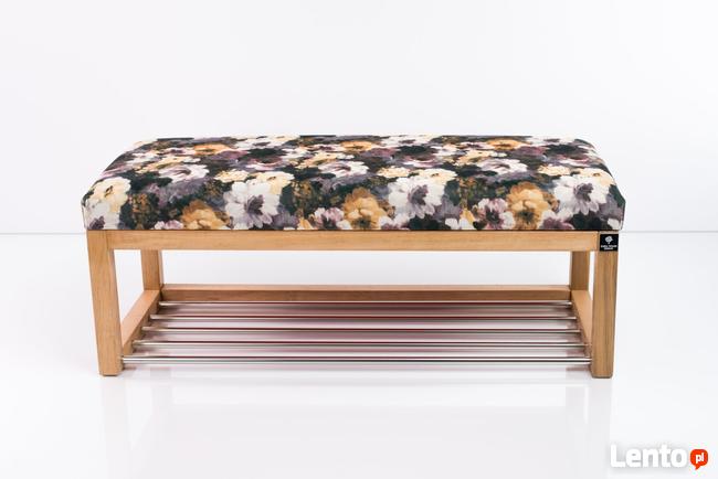 Ławeczka Pufa Tapicerowana Siedzisko Gładkie Print AA3