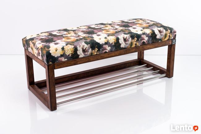 Ławeczka Pufa Tapicerowana Siedzisko Gładkie Print AA3