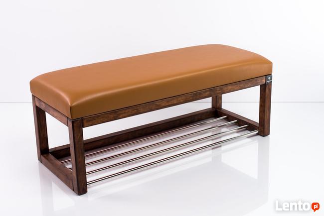 Ławeczka Pufa Tapicerowana Siedzisko Gładkie Ekoskóra