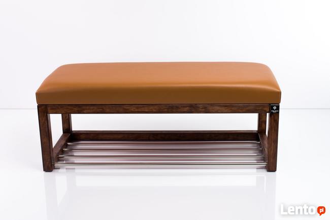 Ławeczka Pufa Tapicerowana Siedzisko Gładkie Ekoskóra