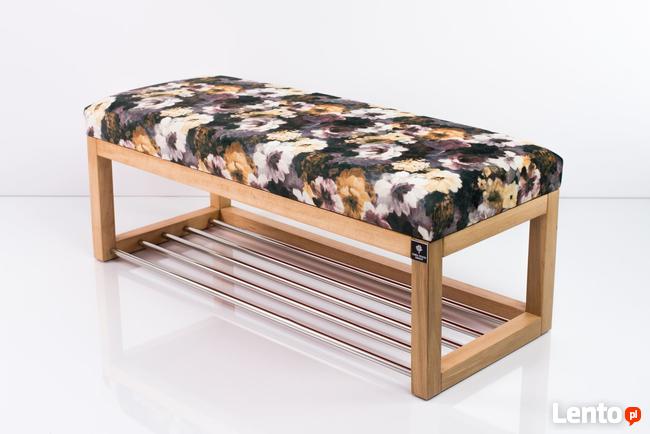 Ławeczka Pufa Tapicerowana Siedzisko Gładkie Print AA3