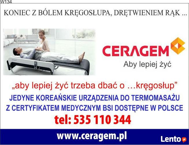 Boli kręgosłup? Jest rozwiązanie !urządzenie med. Ceragem VE