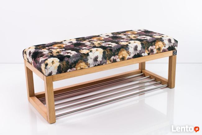 Ławeczka Pufa Tapicerowana Siedzisko Gładkie Print AA3